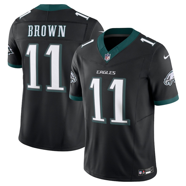 Men's Black Philadelphia Eagles #11 A.J. Brown 2024 New F.U.S.E. Vapor Untouchable Limited Stitched Football Jersey